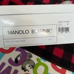 Manolp Blahnik one of a kind nappa leather strappy lace black heel.